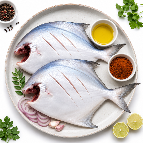 White Pomfret - Whole Cleaned